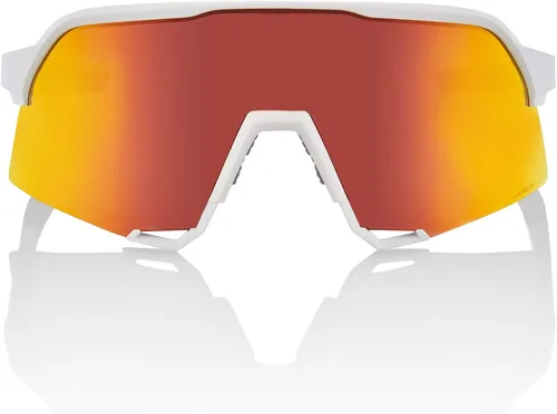 Vista 2 de Lentes de espejo 100% S3-White-Hiper para hombre, blanco cristal rojo multicapa, mediano