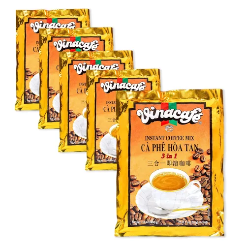 Vista 10 de Vinacafe Paquetes de café instantáneo 3 en 1 auténtico sabor vietnamita, mezcla equilibrada de café de tostado medio para una preparación rápida