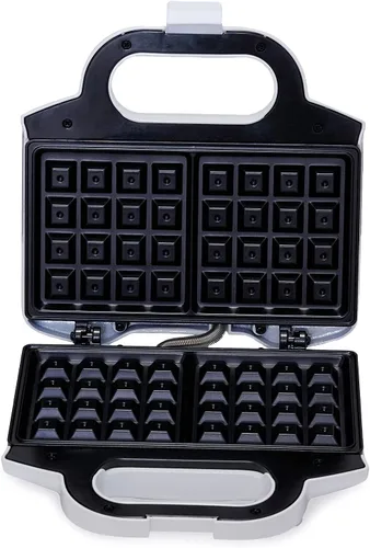 Vista 5 de Amazon Basics Plancha para Waffles 2 Rebanadas Blanca con Revestimiento Antiadherente y Fácil de Limpiar, 700W