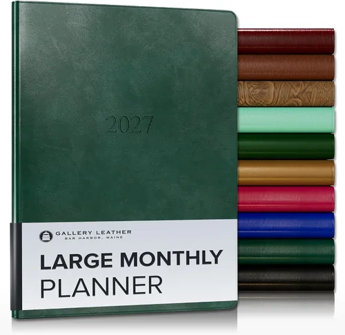 Vista 37 de Gallery Leather Agenda mensual grande 2026-2027 Acadia Navy