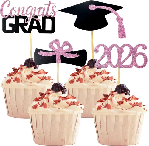 Vista 13 de YuBoBo 2019 - Decoración para magdalenas, decoración para las magdalenas de la fiesta de graduación, año 2019, juego de 48 piezas, 48 pizas