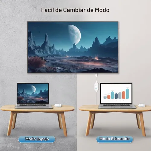 Vista 5 de EZCast Transmisor y receptor HDMI inalámbrico, 4K 30Hz, funciona con todos los televisores (inteligentes y no inteligentes), duplicación de pantalla