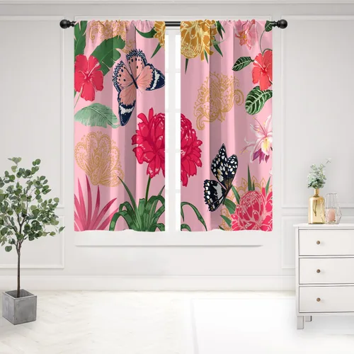 Vista 48 de Cortinas de cocina de estilo granja occidental con bolsillo para cortinero, pequeñas y cortas, estilo café rústico, cabaña, puerta de granero