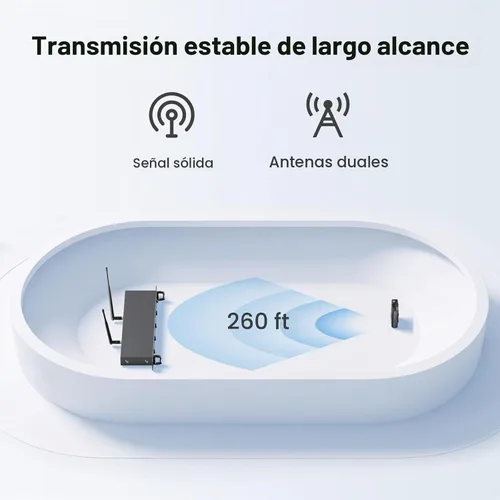 Vista 3 de XTUGA Sistema de micrófono inalámbrico A140, juego de micrófono inalámbrico UHF de 4 canales con cuatro micrófonos BodyPack, construcción totalmente
