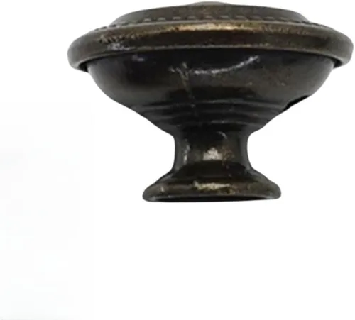 Vista 7 de Pomo de cajón negro antiguo de un solo agujero, disco antiguo americano, accesorios de gabinete de aleación de zinc para tiradores de cocina y baño