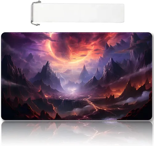 Vista 18 de Tapete de juego MTG cosido de alta calidad con zonas y parte trasera de goma antideslizante, tapete de juego TCG para MTG y otros juegos de cartas