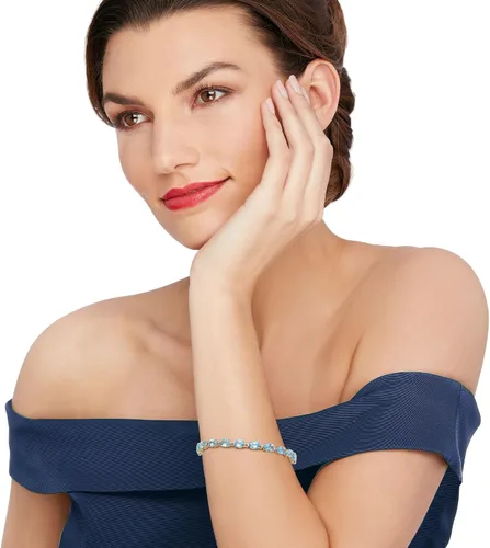 Vista 2 de Ross-Simons 1700 ct tw Oval Swiss Blue Topaz Bracelet in 14kt Yellow Gold