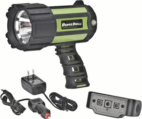 Vista 2 de PowerSmith Proyector recargable de 700 lúmenes, impermeable, recargable de iones de litio, linterna LED con mango ergonómico y cargador (PSL10700W)