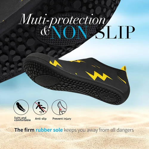 Vista 3 de Homitem Zapatos de agua para hombre y mujer, zapatos de playa descalzos, zapatos de piscina de secado rápido, calcetines de yoga para mujeres