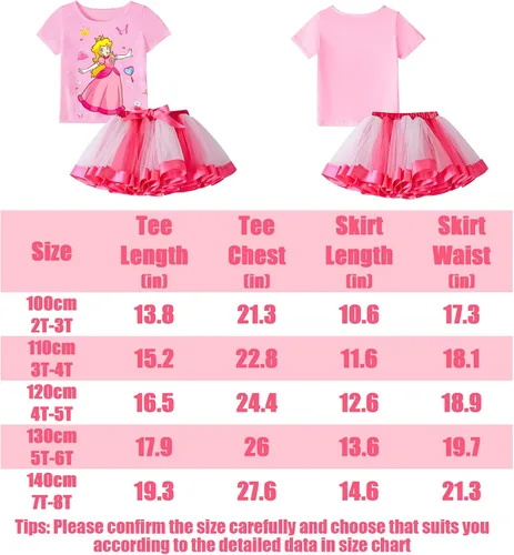 Vista 4 de YODISON Princess Peach Costume Set for Girls, Super Bros Dress Outfit Cosplay Halloween Party