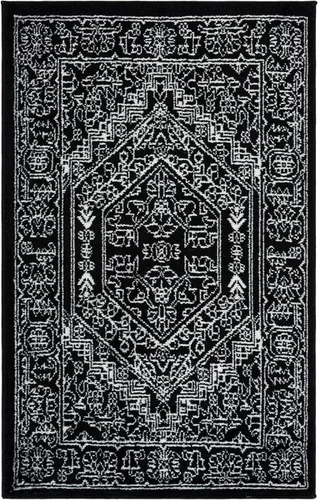 Vista 107 de SAFAVIEH ADR108B - Tapete de la colección Adirondack, 2 pies 1 pulgada x 6 pies, marfil y plateado, diseño de medallón oriental, no desprende