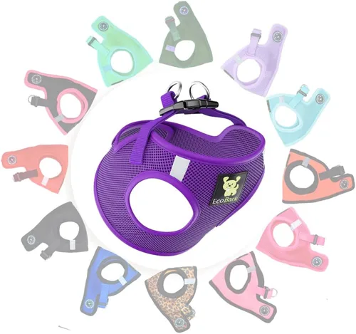 Vista 13 de EcoBark - Arnés para perro, arneses de taza de té ecológicos para perros XXS, XS y pequeños - Arnés reflectante y ajustable para cuerpo mini