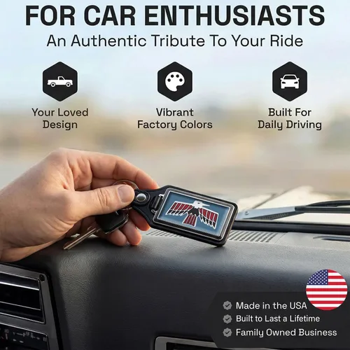 Vista 2 de Brotherhood Car Key Chain for Firebird and Trans Am - Classic Models Alpine Blue 1968 Firebird