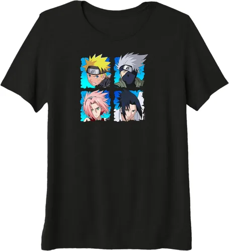 Vista 5 de Naruto Shippuden 4 Heads Premium Camiseta, Negro, S