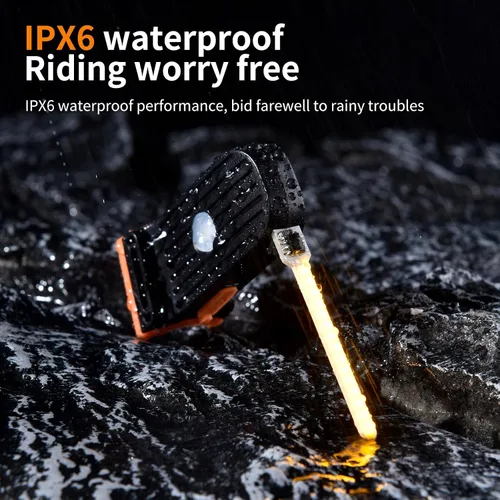 Vista 5 de Luz trasera de bicicleta LED Photondrop, luz trasera roja que fluye, luz trasera para bicicleta, 3 modos, recargable por USB, resistente al agua