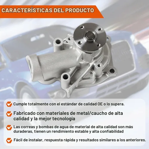 Vista 4 de Kit de correa de distribución con bomba de agua para Mitsubishi-Galant Lancer 2.4L L4 2004-2006, para 2006-2007 Eclipse 2.4L L4 piezas del mercado