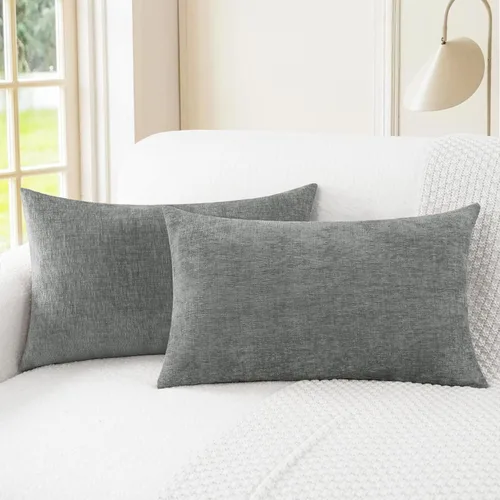 Vista 82 de CaliTime - Paquete de 2 fundas de almohada acogedoras para sofá, decoración del hogar, felpilla suave teñida sólida, 16 x 16 pulgadas, marrón Marrón
