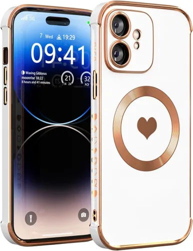 Vista 26 de Funda magnética para iPhone 12 para mujeres y niñas, compatible con magnética, suave y de lujo para iPhone 12, funda de teléfono