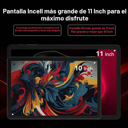 Vista 3 de KADYBE Tableta Android 15 de 11 pulgadas, las tabletas más recientes de 2025 con 16GB RAM 128GB ROM 1TB expandible, tableta con teclado, batería