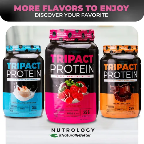 Vista 8 de Nutrology TRIPACT Proteína en polvo – Batido de reemplazo de comidas 7 en 1 con proteína de suero en polvo alimentado con hierba, guisante, arroz