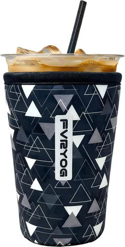 Vista 81 de Fundas de neopreno reutilizables aisladas para café helado, fundas para tazas de café helado, fundas para bebidas heladas y calientes