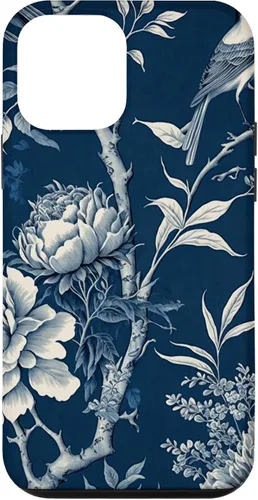 Vista 16 de Chinoiserie Floral Toile Blue and White Funda para iPhone 17