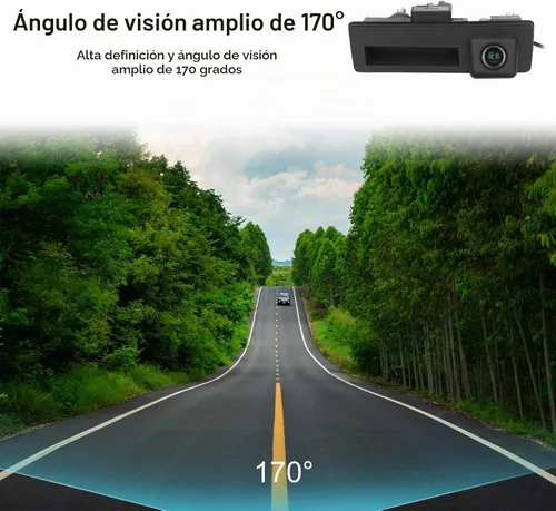 Vista 4 de 170 ° Cámara de respaldo con mango de coche HD impermeable cámara de visión trasera visión nocturna asistencia de estacionamiento inversa para Audi
