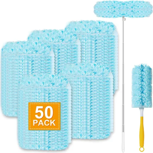 Vista 9 de 100 piezas de repuesto de plumero compatible con plumero de mano Swiffer + mango extendido de 4 pies + 1 mango, kit de repuestos de plumero