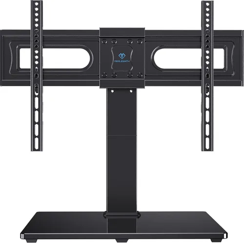 Vista 8 de PERLESMITH Soporte giratorio universal para TV de 24 a 60 pulgadas de hasta 99 libras, soporte de TV de mesa ajustable de 12 alturas, soporte
