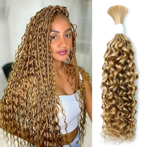 Vista 11 de Liqusee Cabello Humano para Trenzar 3.53 oz Un Paquete 14 Pulgadas Negro Natural Ondulado Rizado a Granel Cabello Humano para Trenzar Sin Trama 100%