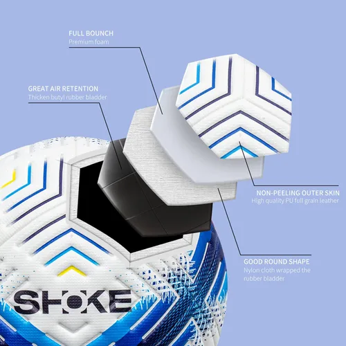 Vista 2 de SHOKE Balones de fútbol Futuro Diseño Mecánico Serie Extrema Juego Compuesto Pelota de fútbol Tamaños 5 Entrenamiento Fútbol en varios