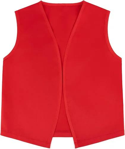 Vista 2 de TopTie Chaleco sin botones para niños, chaleco victoriano, para fiesta campesina, chalecos de disfraz Rojo