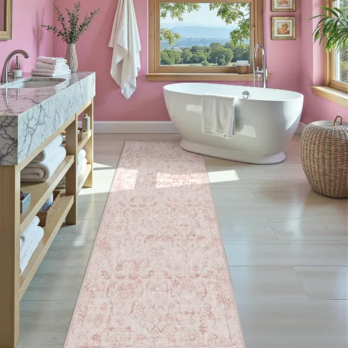 Vista 66 de Alfombra de área pequeña de 2 x 3 pulgadas, color beige, para entrada, baño, cocina, antideslizante, de pelo bajo, lavable, moderna alfombra bohemia