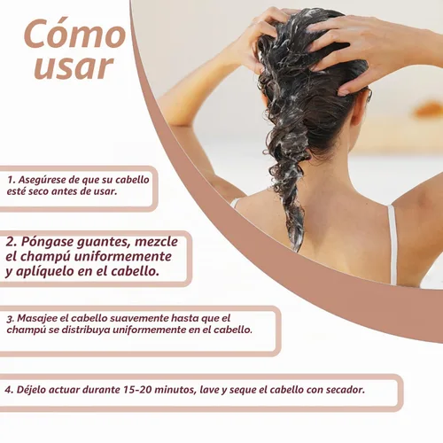 Vista 5 de Tinte para el cabello con aceite de argán negro, 16.9 onzas líquidas, champú de color semipermanente 3 en 1, fácil de usar (negro)