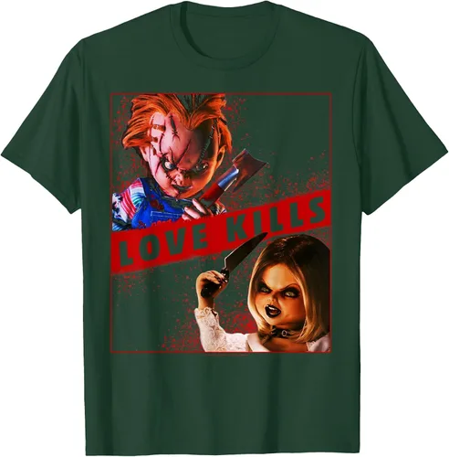 Vista 19 de Child's Play Chucky and Tiffany Love Kills T-Shirt Asphalt Grey