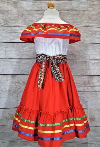 Vista 7 de unik Vestido de fiesta tradicional mexicano de cinco de mayo para niña, talla 4-14