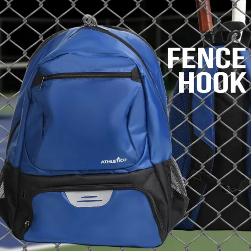 Vista 7 de Athletico Mochila de tenis Premier – Bolsa de tenis con capacidad para 2 raquetas en compartimento acolchado Compartimento ventilado separado