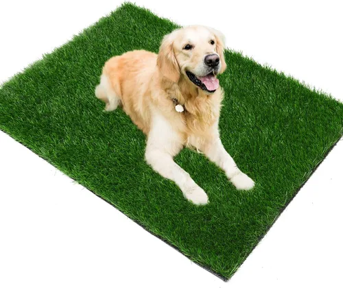 Vista 12 de Almohadilla de hierba para perros 33 x 33 pulgadas, hierba suave y realista de fuerte absorbencia para el entrenamiento de mascotas, fácil