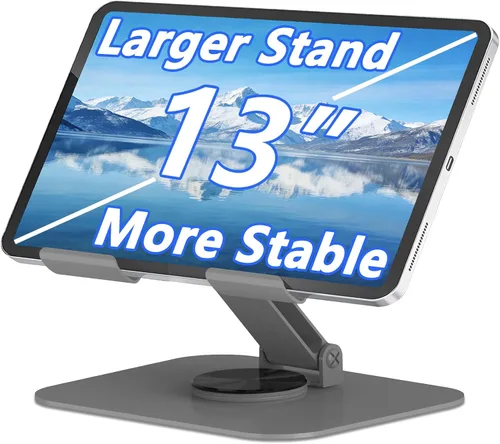 Vista 9 de Soporte de metal para tableta, soporte ajustable de rotación de 360° compatible con tabletas de 4 a 16 pulgadas como iPad Pro Air, iPad mini, Tab