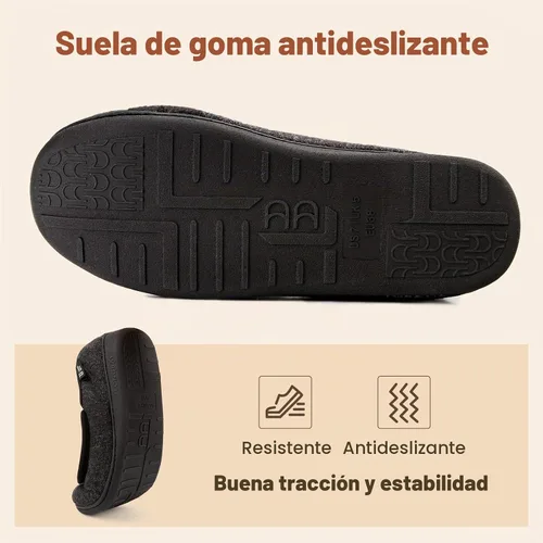 Vista 6 de LongBay Pantuflas ajustables para mujeres, de espuma viscoelástica, cómodas, anchas, zapatos de casa para diabéticos, Edema, ortopédicos