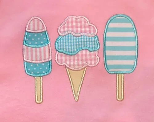 Vista 4 de Conjunto de bombachos para helados para bebé, comodidad de lujo, 100% algodón, calidad boutique, traje de verano para niñas
