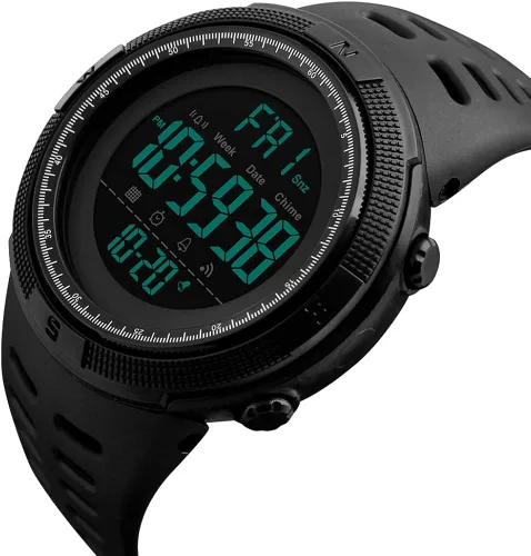 Vista 2 de Tonnier - Reloj deportivo para hombre, multifuncional, digital, pantalla LED, militar, doble hora, luz trasera, cronómetro e impermeable con correa