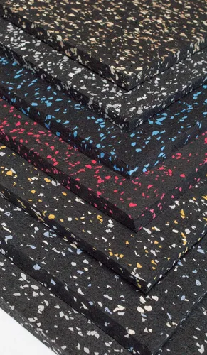 Vista 3 de American Floor Mats - Rollos de goma gruesos de color intenso de 3/8 pulgadas (20%), colchonetas protectoras para ejercicio, suelo de goma