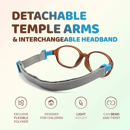 Vista 3 de Tempo Gafas irrompibles para niños - Gafas de moda flexibles para niños - 3005