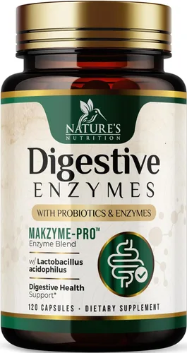Vista 10 de Enzimas digestivas – Complejo de múltiples enzimas súper digestivas para hinchazón y apoyo a la salud intestinal con bromelina, papaína, probióticos