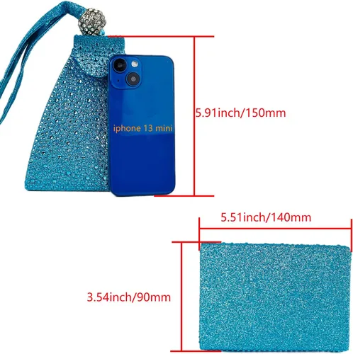 Vista 3 de Bolso de noche único con diamantes de imitación para mujer, bolso de mano triangular