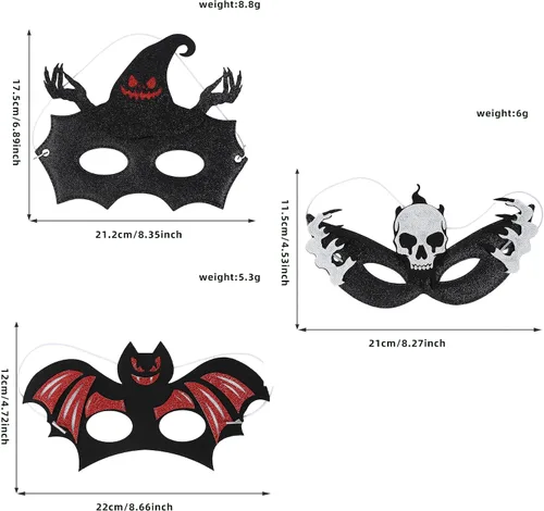 Vista 6 de Halloween Glitter Masquerade Eye Mask (5PCS)
