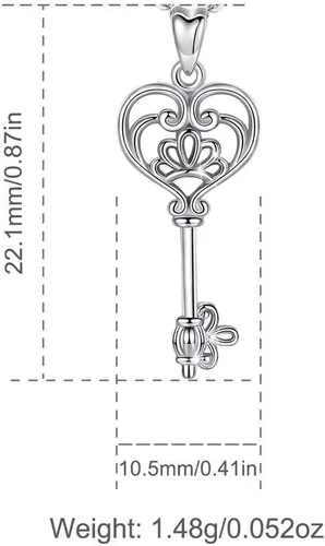 Vista 7 de EUDORA Collar de plata de ley 925 con moneda Hécate, Athena, Perséfono, Nyx, diosa de la luna triple, diosa celta, rueda de Hécate, llave, regalo