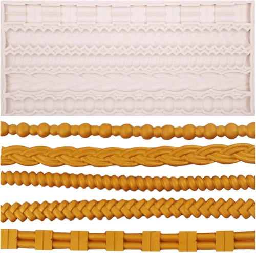 Vista 20 de Molde de fondant de silicona de voluta barroca para decoración de pasteles, 4.67x3.58 pulgadas Sin BPA, apto para lavavajillas, microondas, fácil