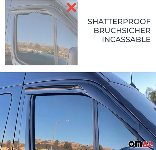 Vista 6 de OMAC Deflector de lluvia para ventana de ventilación para Mercedes Sprinter W906 2006-2018 Humo, 2